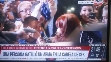 Detuvieron a un hombre que atacó a Cristina Kirchner con un arma