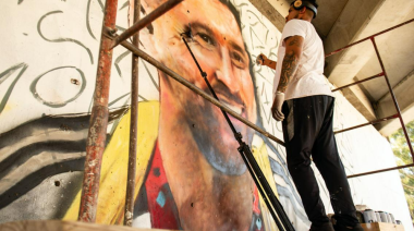 La pasión por la "Scaloneta", plasmada en un mural en Santiago del Estero