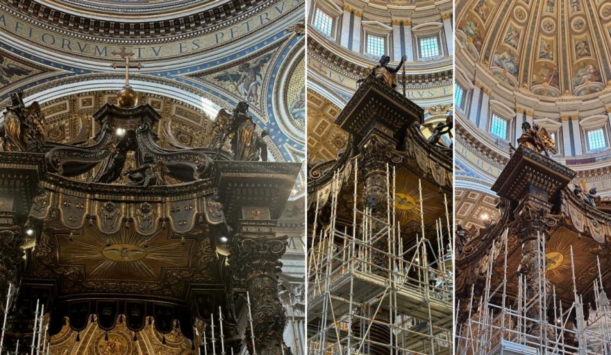 El Vaticano inició la restauración del Baldaquino de San Pedro